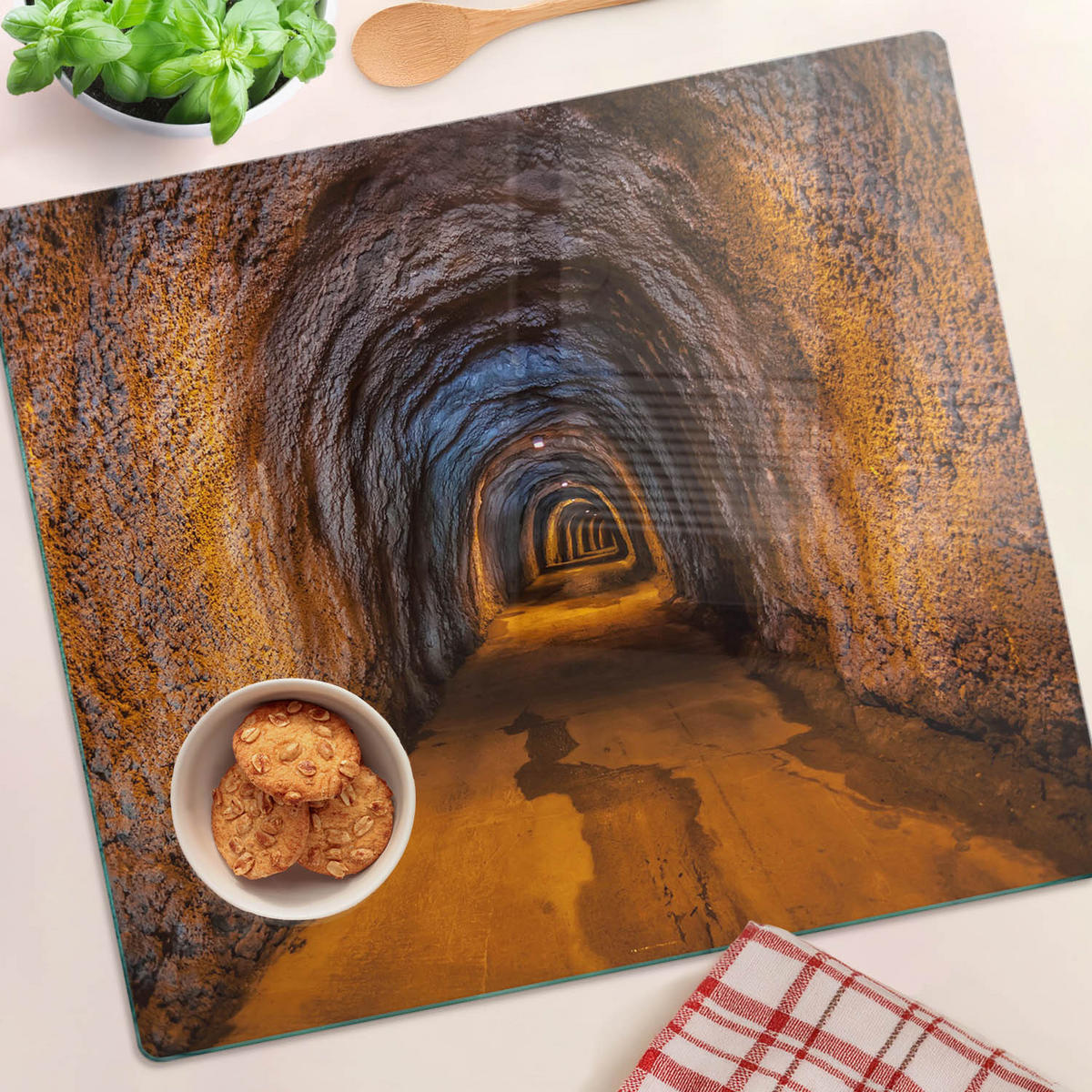 GLASPLATTE 60x52 cm Tunnel - Orange, Glas (60/0.4/52cm) - TULUP