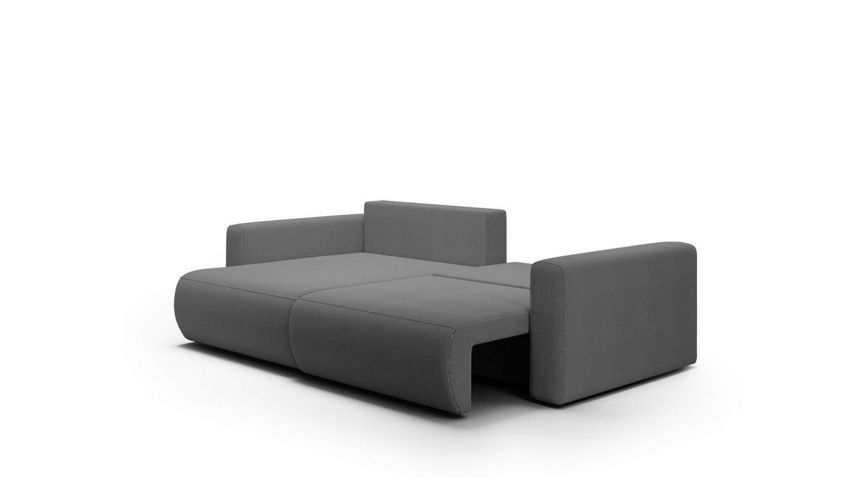 ECKSOFA Chaira Mit Schlaffunktion - Dunkelgrau, Holzwerkstoff/Textil (240/149cm) - Fun Möbel