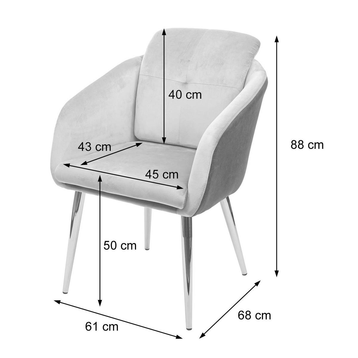 ESSZIMMERSTUHL Grau 6er-Set - Grau, Textil (61/88/68cm) - MCW