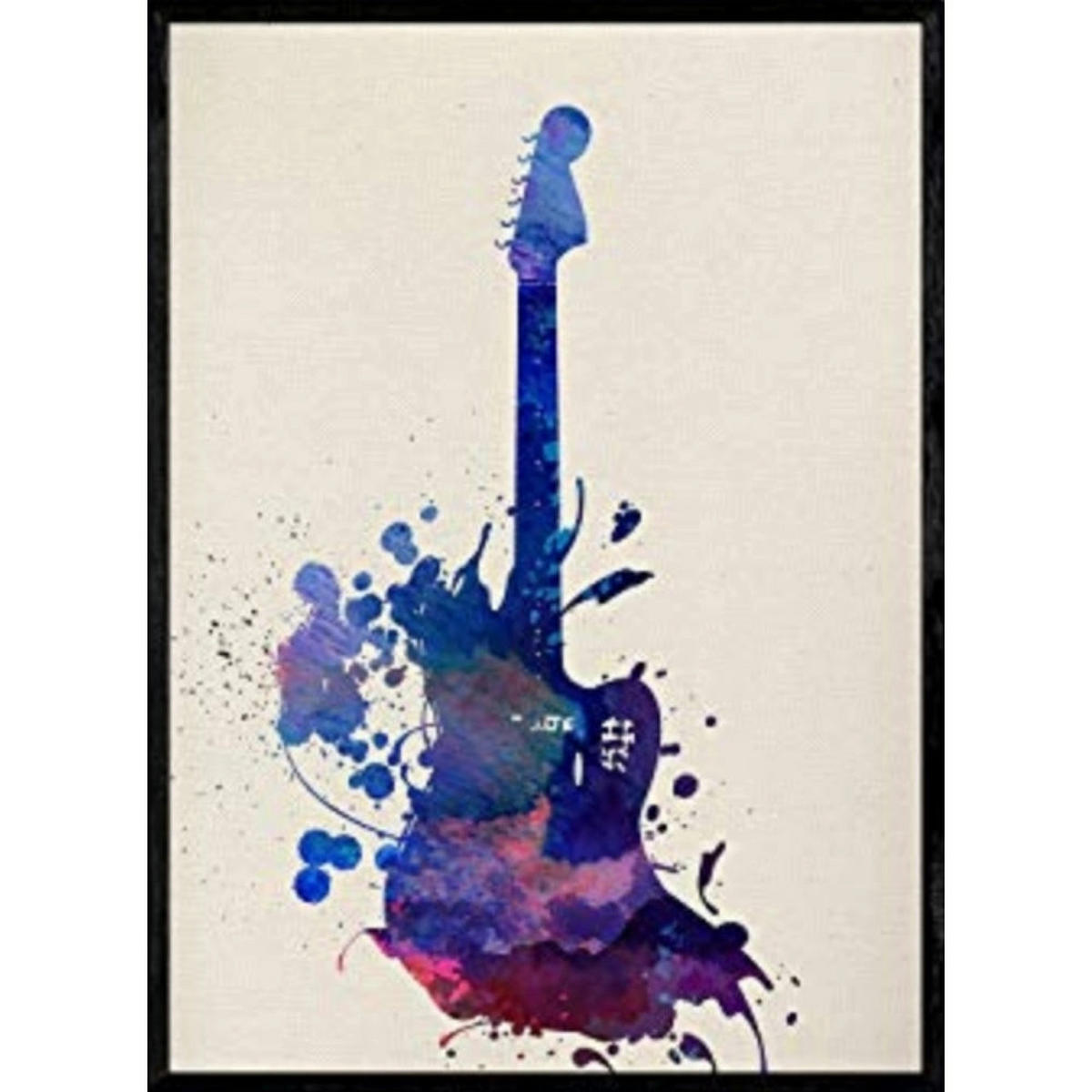 POSTER Gitarre Aquarell A4 Rahmenlos - Klar, Papier (29.7/5/21cm) - Nacnic