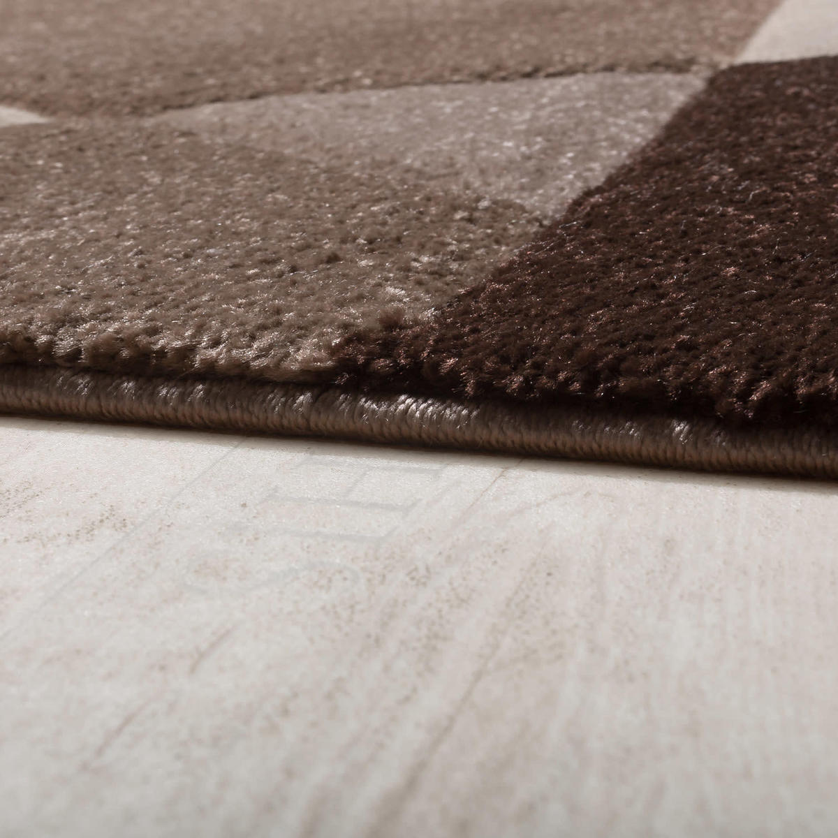 KURZFLOR-TEPPICH DIAMOND 664 BRAUN 80X150 - Braun, Kunststoff (80/150cm) - Paco Home