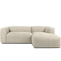 ECKMODULSOFA-RECHTS BUFFO 3/4 Sitzer mit extrem weicher Sitzfläche, Gewebestoff, ecru - Ecru, Textil (237/180cm) - KONSIMO®