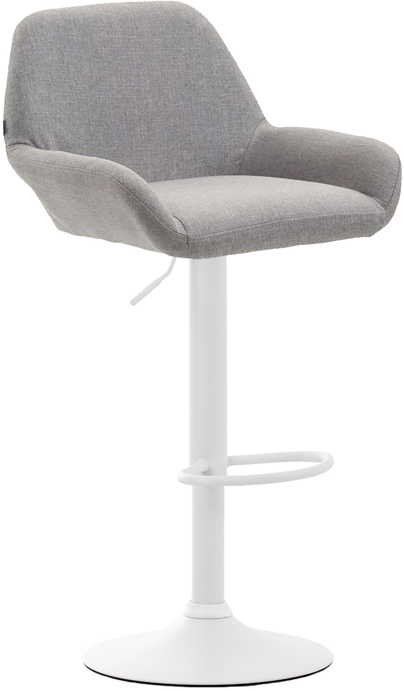 BARHOCKER 2er Set Stoff grau - Weiß/Grau, Textil/Metall (51/89/52cm) - CLP