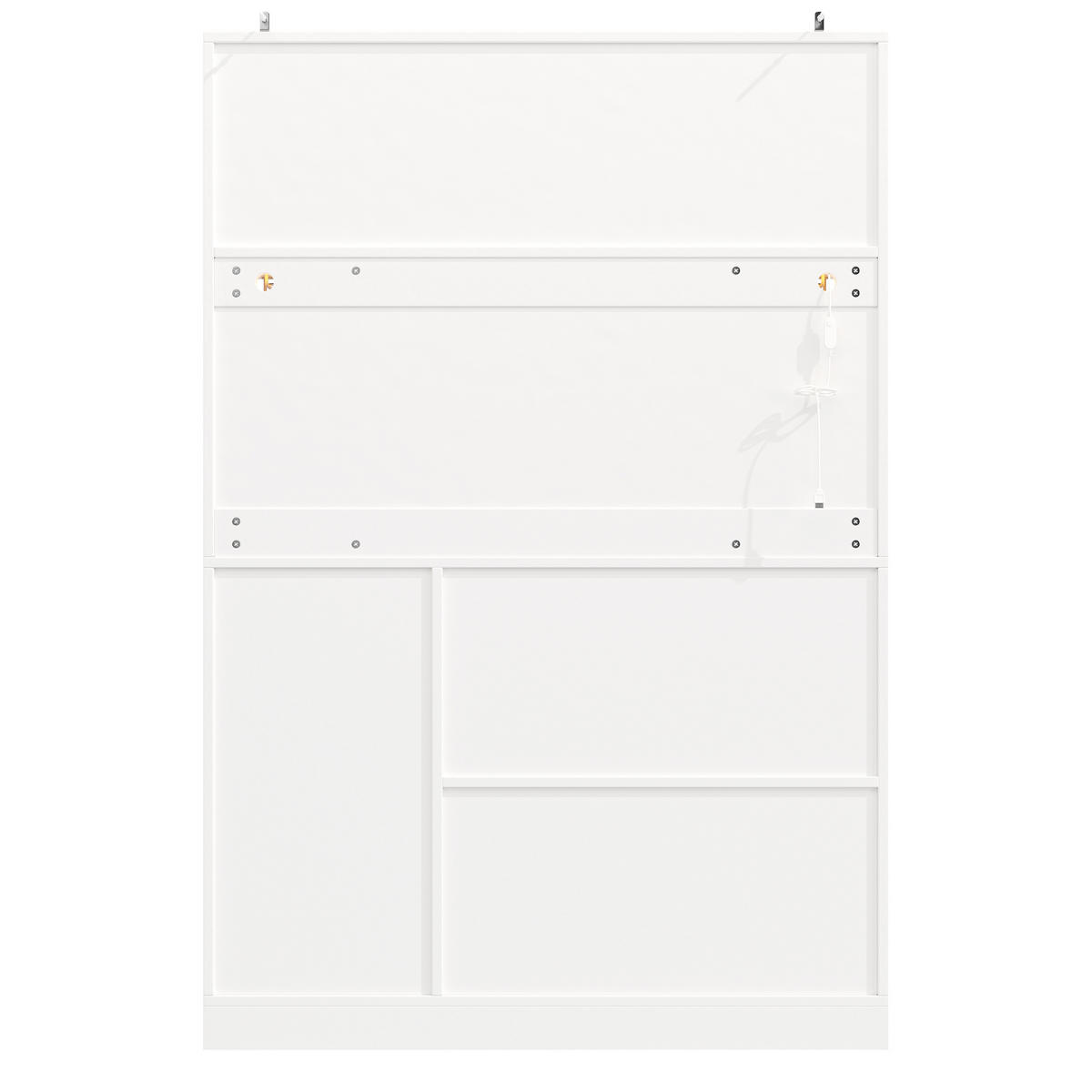 BUFFETSCHRANK 120/40/188 cm weiß aus MDF mit LED-Beleuchtung - Weiß, Holzwerkstoff (120/188/40cm) - OKWISH