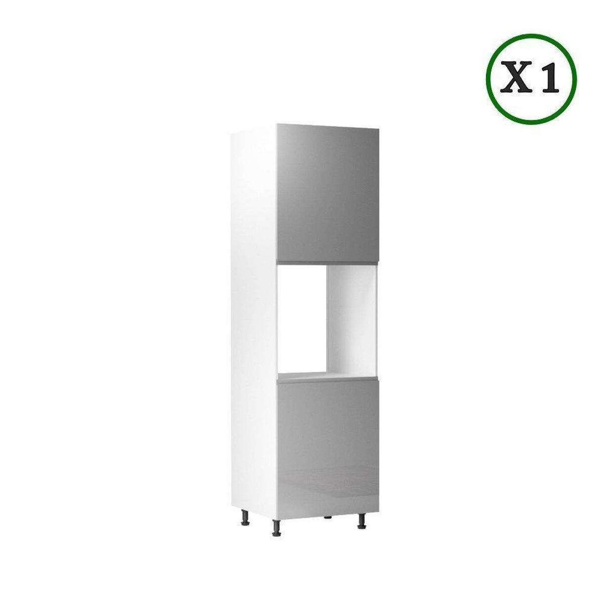 WINKELKÜCHE 300 x 210 cm - Aspen K31- M300 R - in Grau/Hochglanz - Grau, Holz/Holzwerkstoff (300/212/240cm)