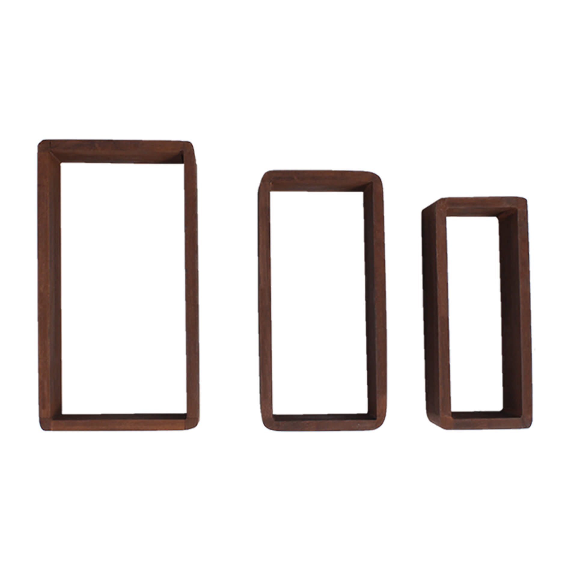 WANDREGALE SET, 3er Set Dunkelbraun 9/41/24 cm - Dunkelbraun, Holz (9/24/41cm) - Mobili Rebecca