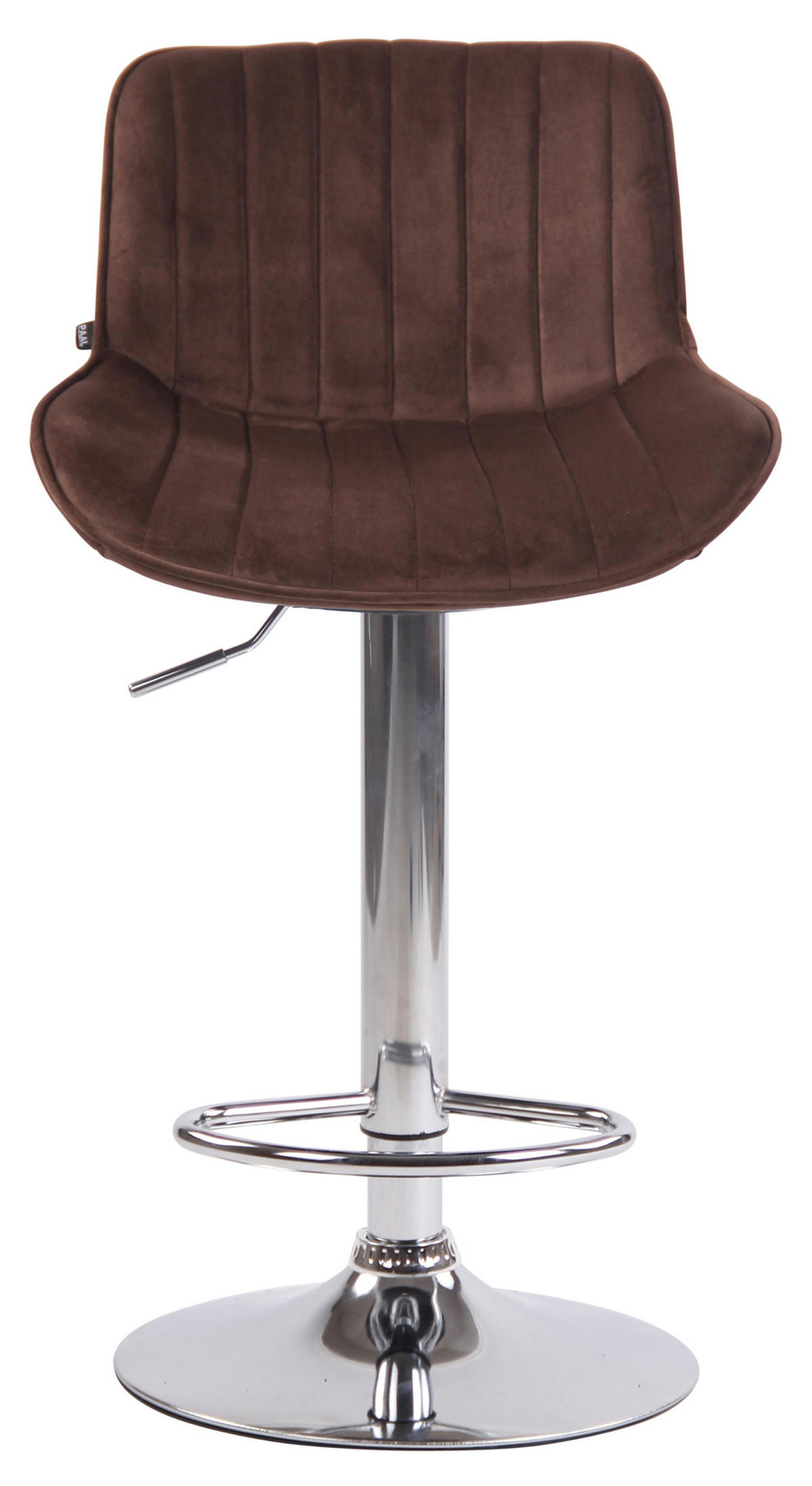 BARHOCKER Lento Gestell Metall in Chromoptik Samt Braun - Chromfarben/Braun, Textil/Metall (50/108/50cm) - TPFLiving