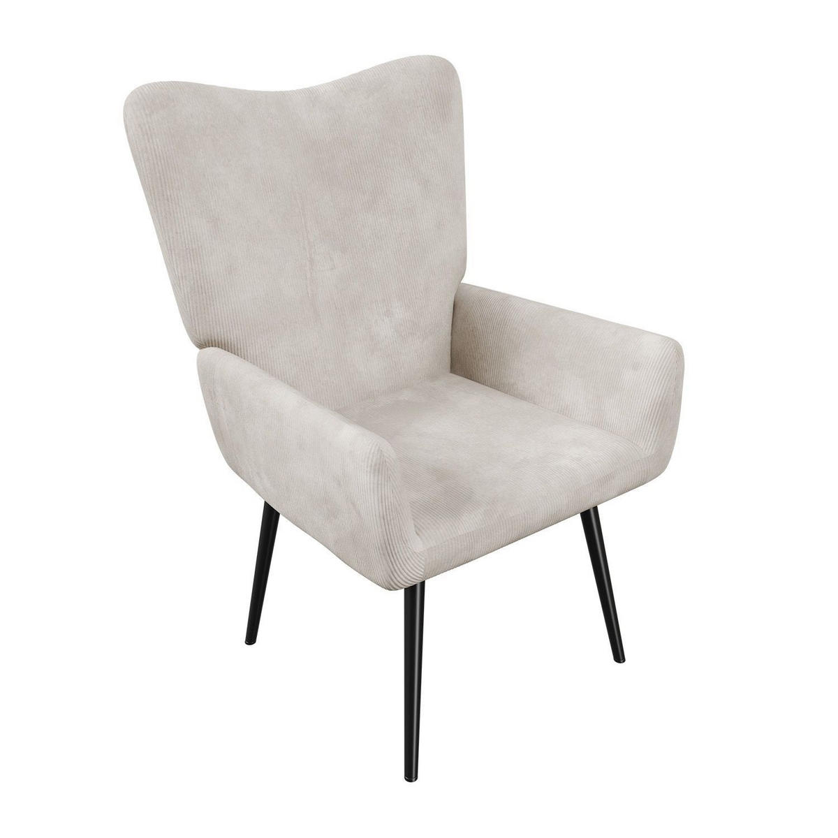 OHRENSESSEL Odense Cord Beige - Beige, Textil (68/95/73cm) - Juskys