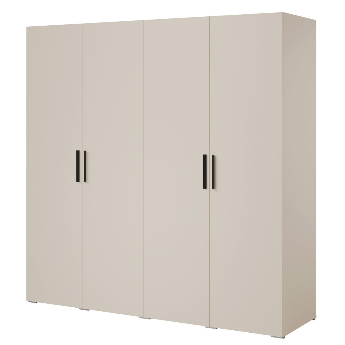 DREHTÜRENSCHRANK Napoli 4D 200 Kaschmir (schwarzer oder goldener Griff) - Kaschmir/Silberfarben, Holzwerkstoff/Kunststoff (200/35/60cm) - mzm24