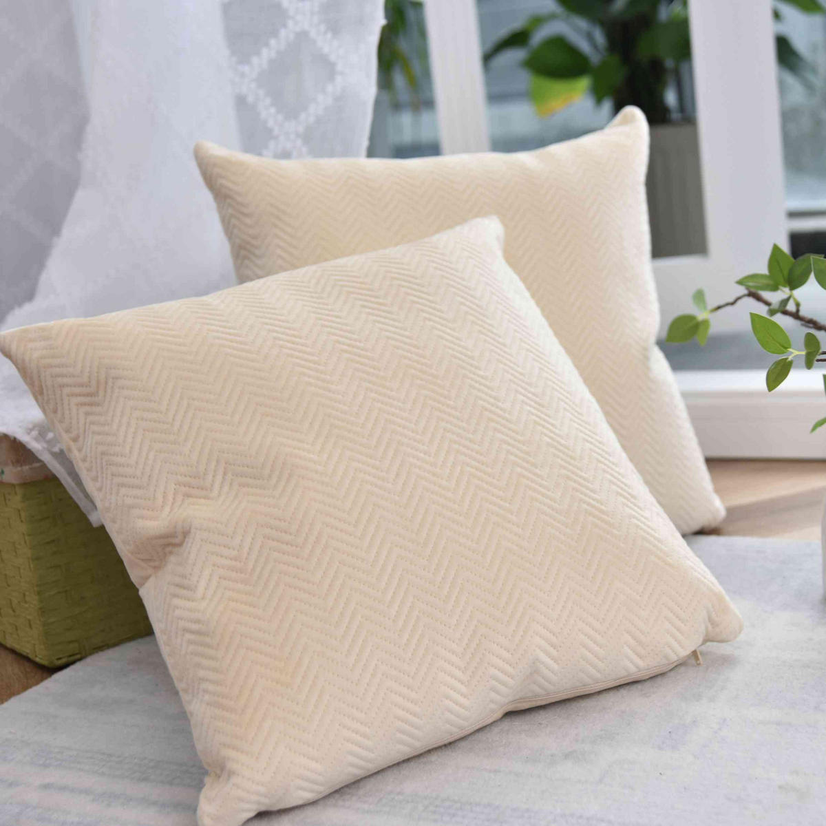 DEKOKISSEN Greta 45x45 cm Creme - Creme, Textil (45/45cm)