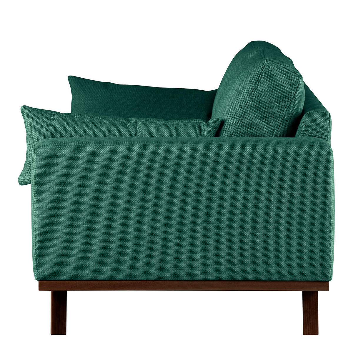 2-SITZER SOFA - Dunkelgrün/Buchefarben, Buchenholz/Textil (197/81/88cm) - home24