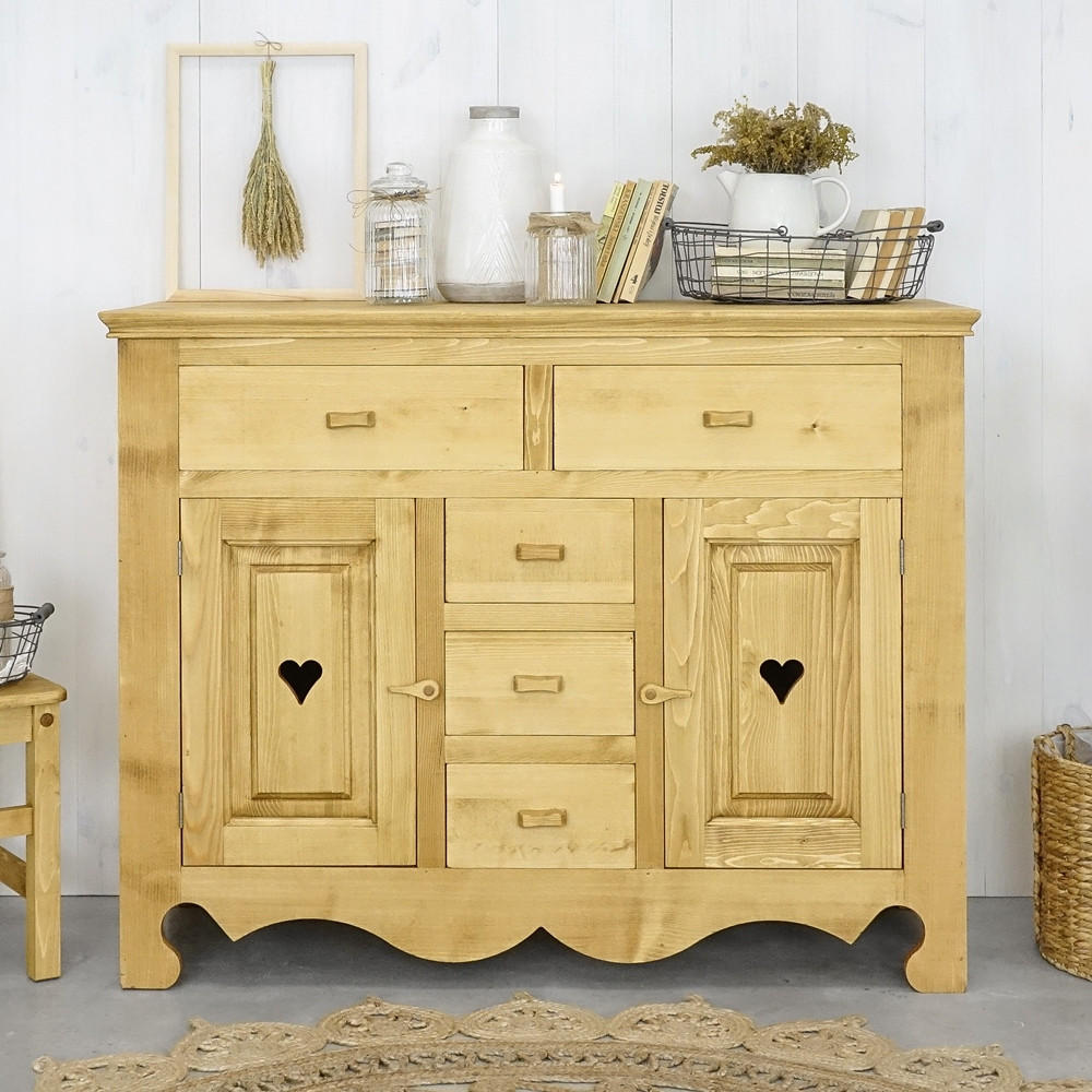 SIDEBOARD aus Massivholz MEXICANA - Honig, Holz (129/100/50cm) - Seart
