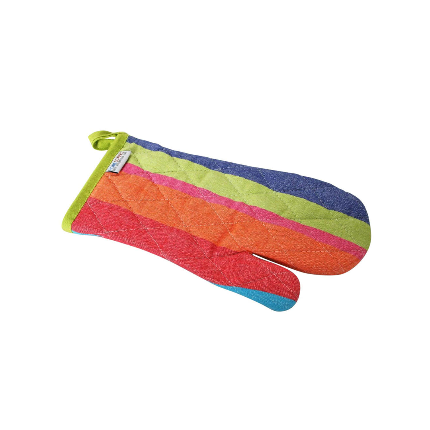 OFENHANDSCHUH bunt gestreift, Baumwolle wattiert - Multicolor, Textil (18/32cm) - Homescapes