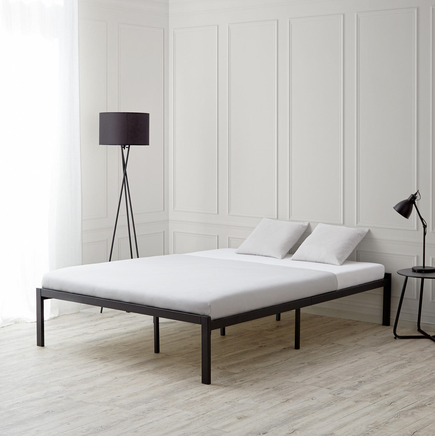 METALLBETT 140/200 cm in Schwarz mit Lattenrost - Schwarz, Metall (140/200cm) - Homestyle4u