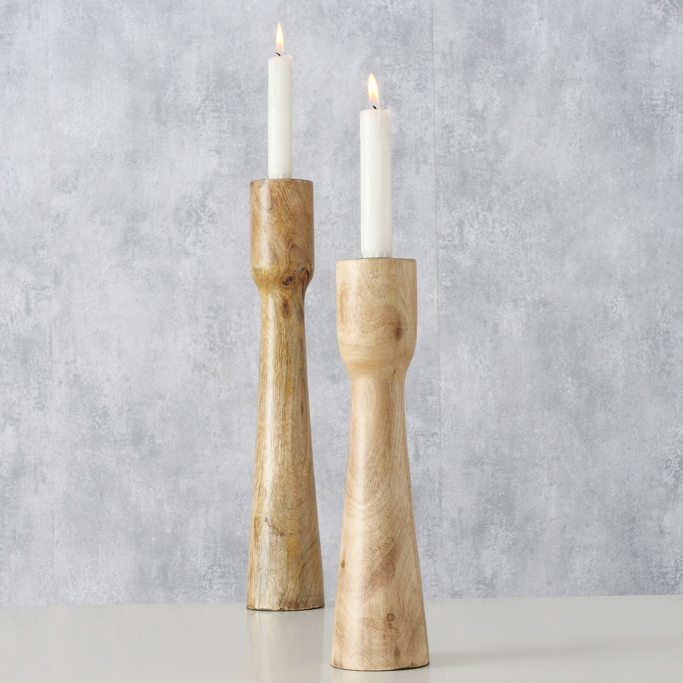 KERZENSTÄNDER Mangoholz Caldeas - Braun, Holz (8/40/8cm) - Boltze Home