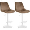 BARHOCKER 2er Set Samt Braun - Braun, Textil/Metall (49.5/91/50cm) - CLP