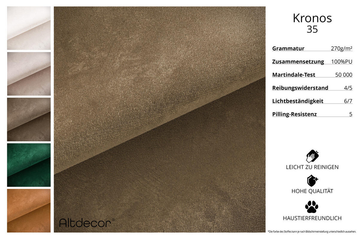 ECKSOFA mit Schlaffunktion und Bettkasten CELTIC-XL - 277x143x83 cm Beige Velours - Hellbraun/Beige, Holzwerkstoff/Kunststoff (277/143cm) - ALTDECOR