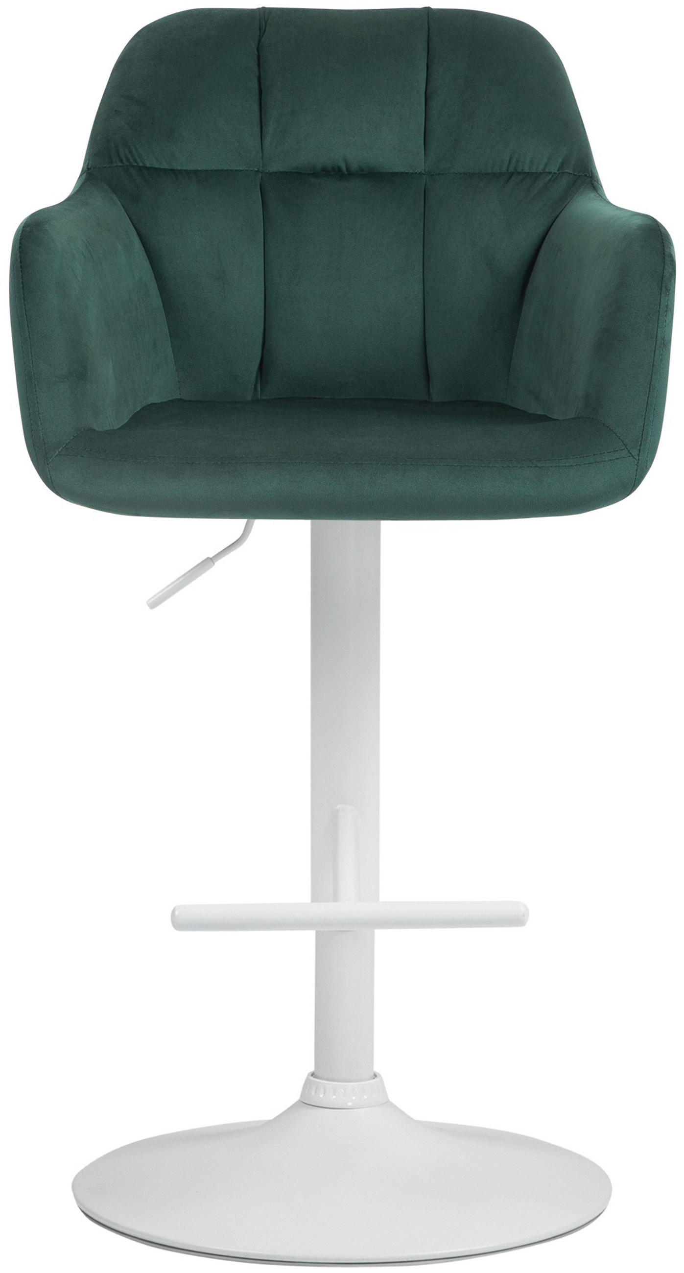 BARHOCKER Nardo Samt weiß grün - Weiß/Grün, Textil/Metall (57/118/59cm) - TPFLiving