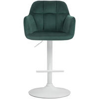 BARHOCKER Nardo Samt weiß grün - Weiß/Grün, Textil/Metall (57/118/59cm) - TPFLiving