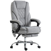 BÜROSTUHL mit Vibrtationsmassage, Ergonomischer Schreibtischstuhl mit Heizung - Grau, Metall (67/119/72cm) - Vinsetto