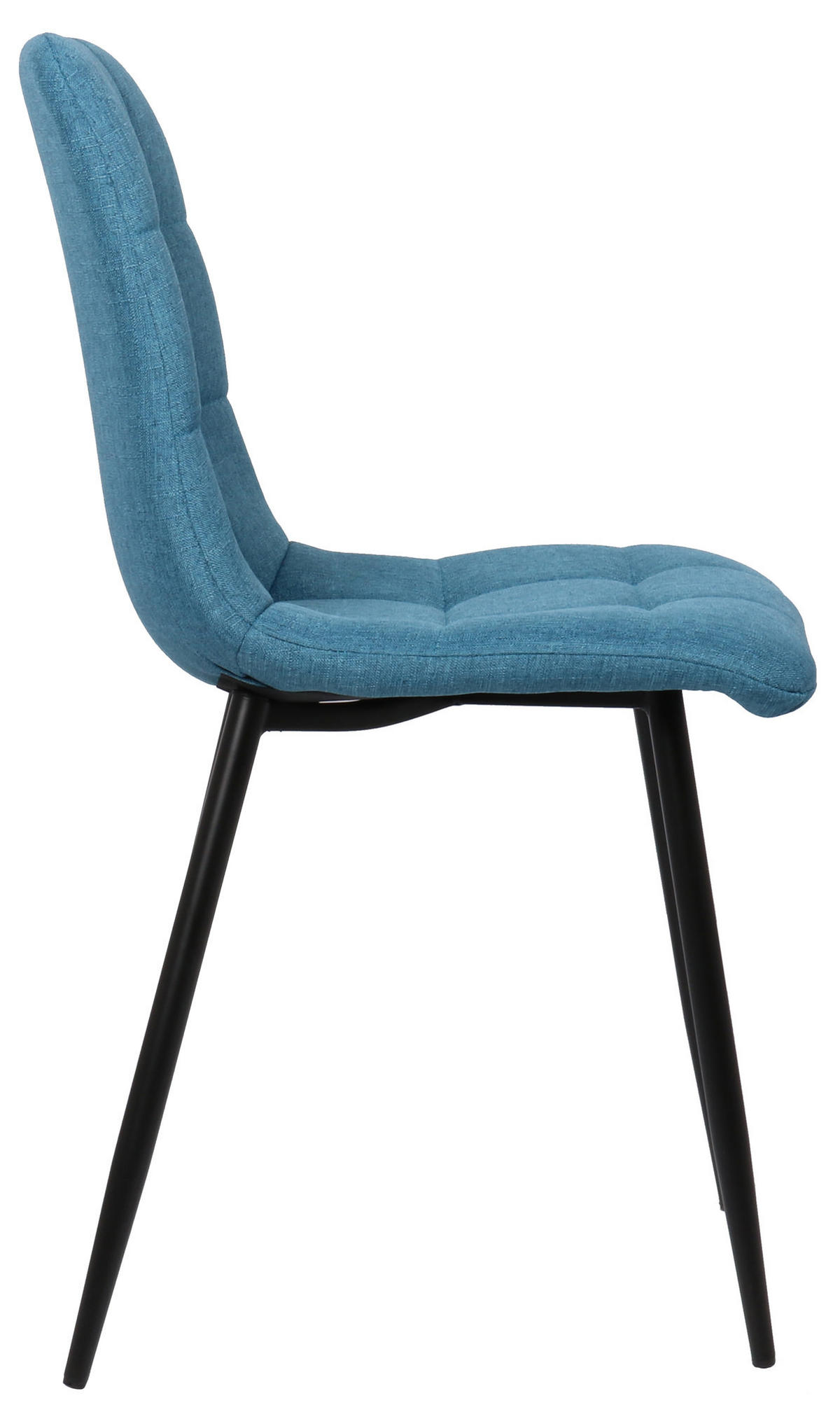 ESSZIMMERSTUHL Till, 2er Set Stoff, Gestell Metall matt Schwarz Blau - Blau/Schwarz, Textil/Metall (45/88/52cm) - TPFLiving