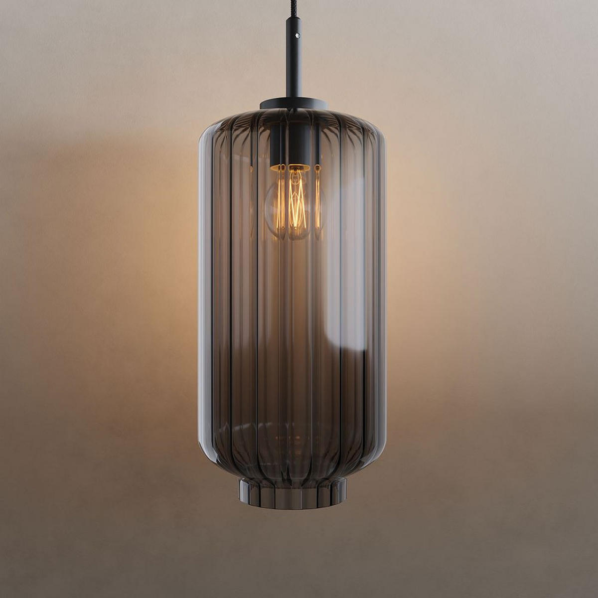 HÄNGELAMPE Velo 1.5m Abhängung Braun Ø 25cm - Braun, Glas (25/25/27cm) - s.luce