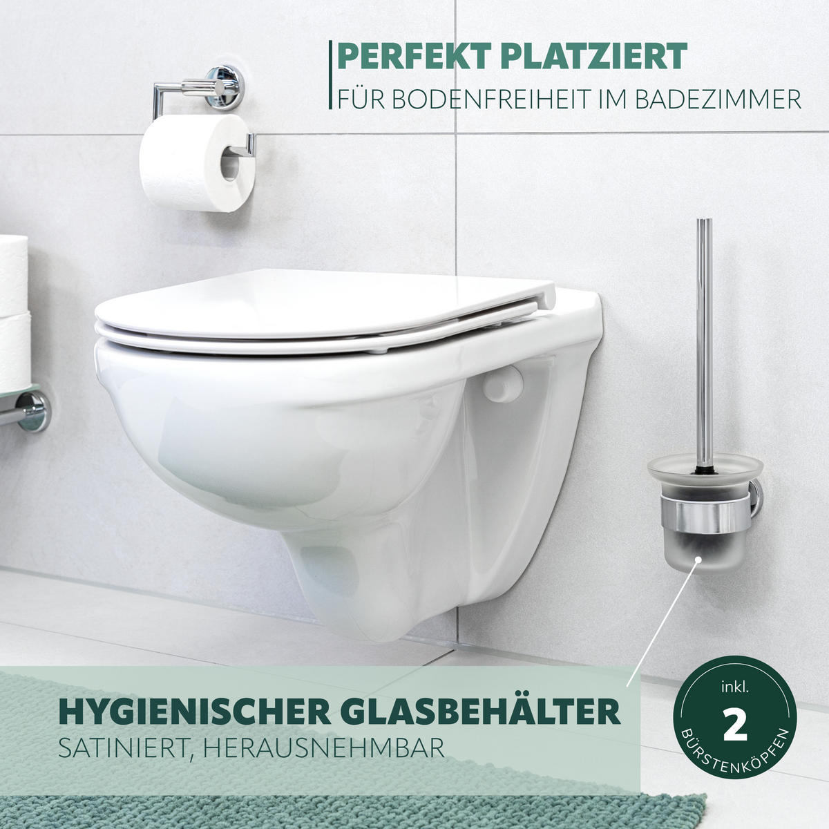 BADEZIMMER-ZUBEHÖR-SET LUCENTE 5tlg, Edelstahl, verchromt - Chromfarben, Metall (14.5/35/11.5cm) - bremermann
