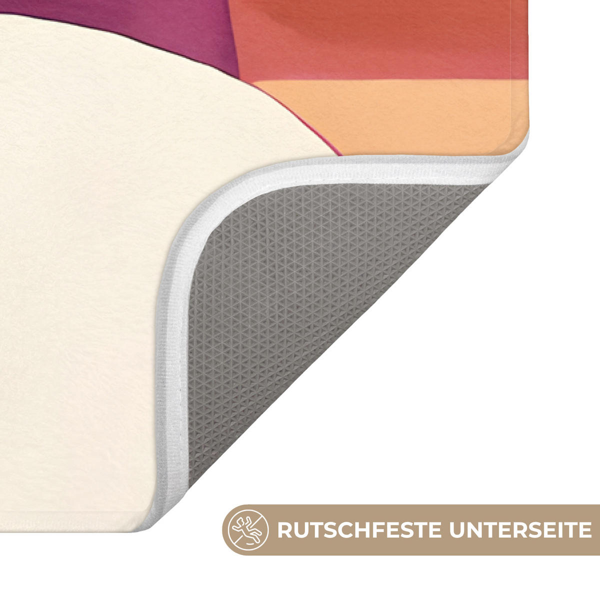 KOUPELNOVÁ PŘEDLOŽKA Tvary - abstraktní - barevné 80x50 cm - terakotová, textil/plast (80/50cm) - OnlyWow