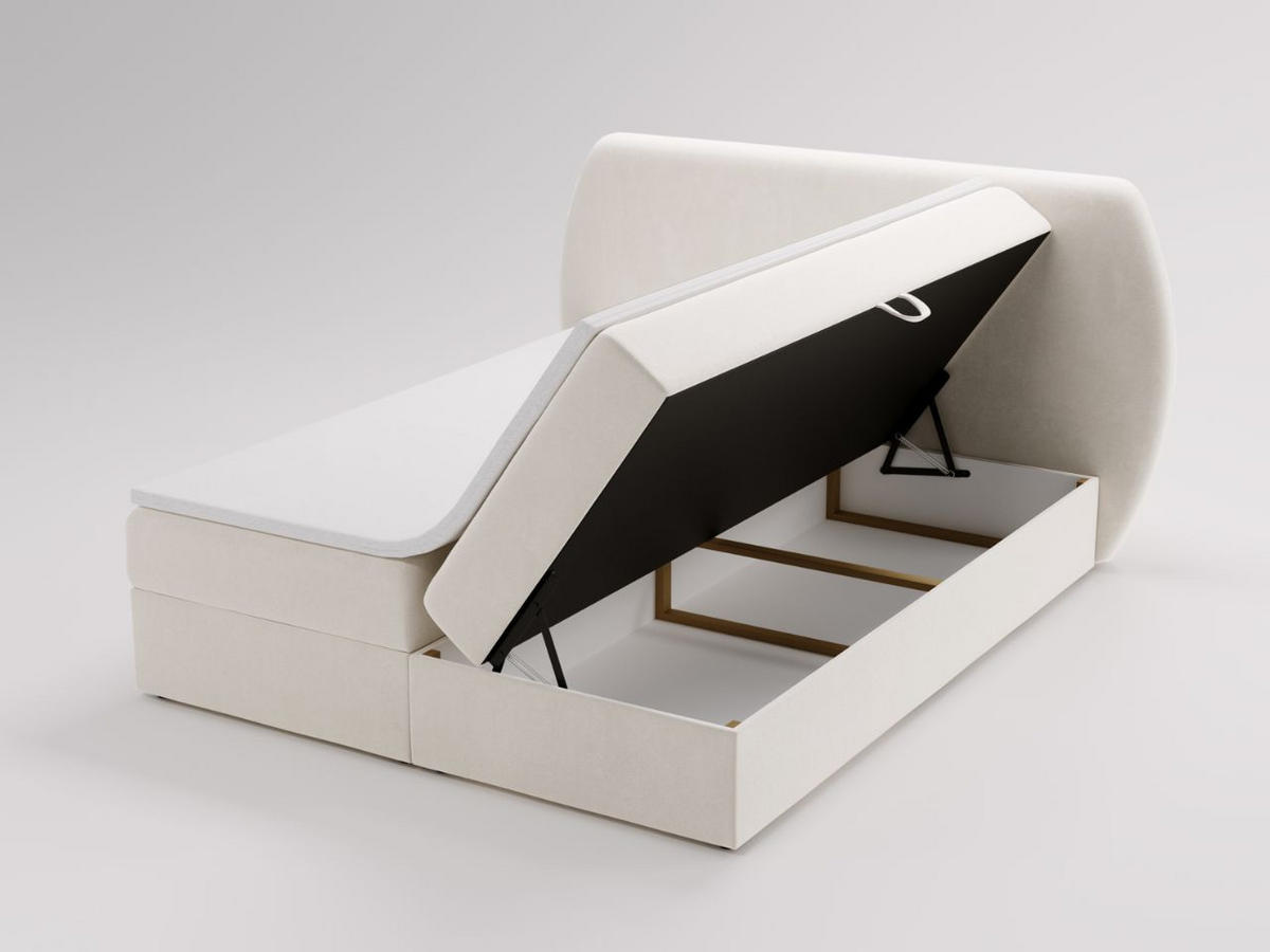 BOXBETT Bogota 160x200 Creme - Creme, Holz/Textil (160/200cm) - Graingold