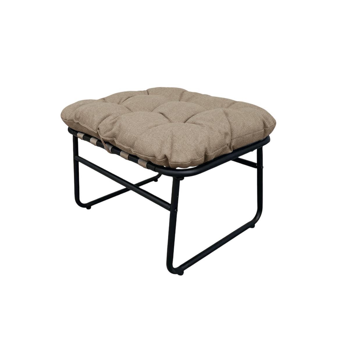 FUSSHOCKER Hellbraun 63/47/45 cm - Braun, Metall (63/45/47cm) - Mobili Rebecca