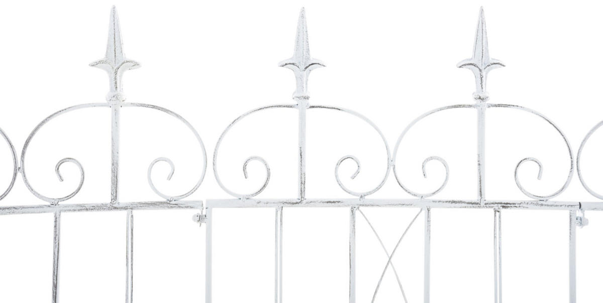 GARTENZAUN Linus 4er Set Antik 124x1x116cm Metall Antik-Weiß Steckzaun - Weiß, Metall (124/116cm) - DELUKE
