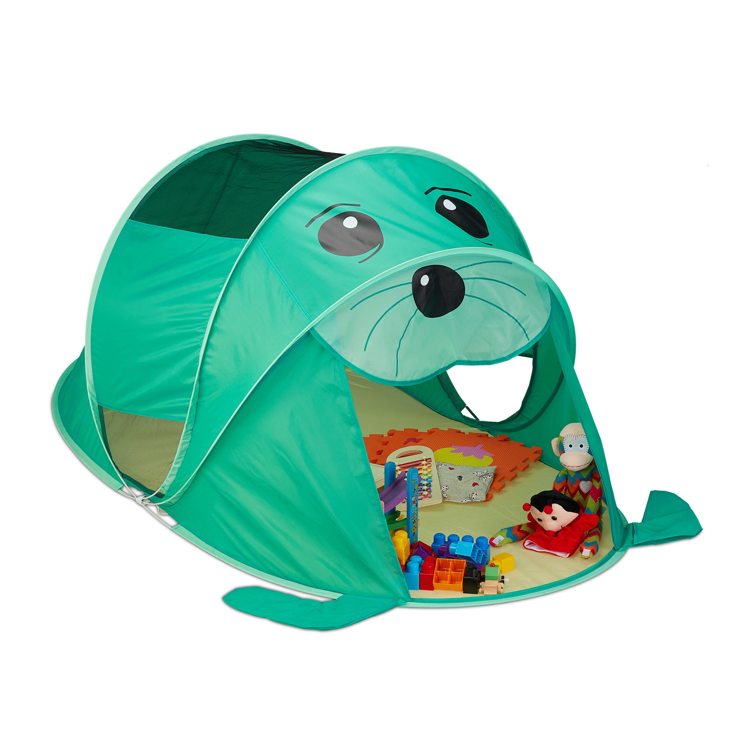 SPIELZELT - Multicolor, Kunststoff/Textil (100/182cm) - Relaxdays