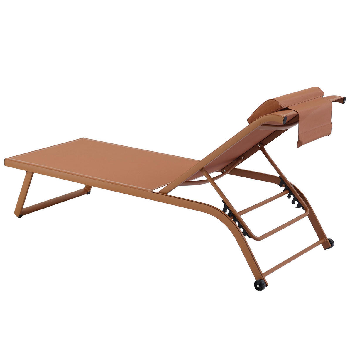 SONNENLIEGE 2-tlg., Terrakotta - Braun, Textil (70/69/182cm) - Oviala