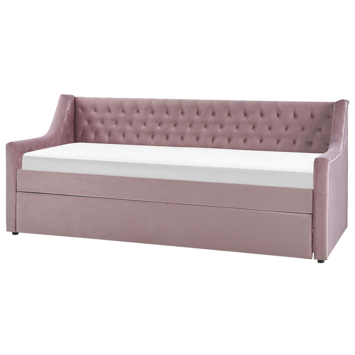 TAGESBETT 90/200cm Rosa Montargis - Pink, Textil (90/200cm) - Beliani
