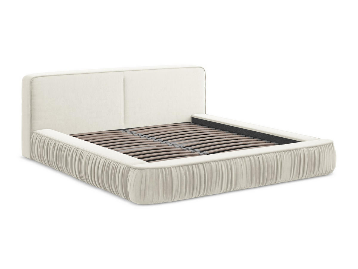 POLSTERBETT mit Bettkasten und Lattenrost 178x238 Beige - Beige/Creme, Kunststoff/Textil (140/200cm) - Makamii