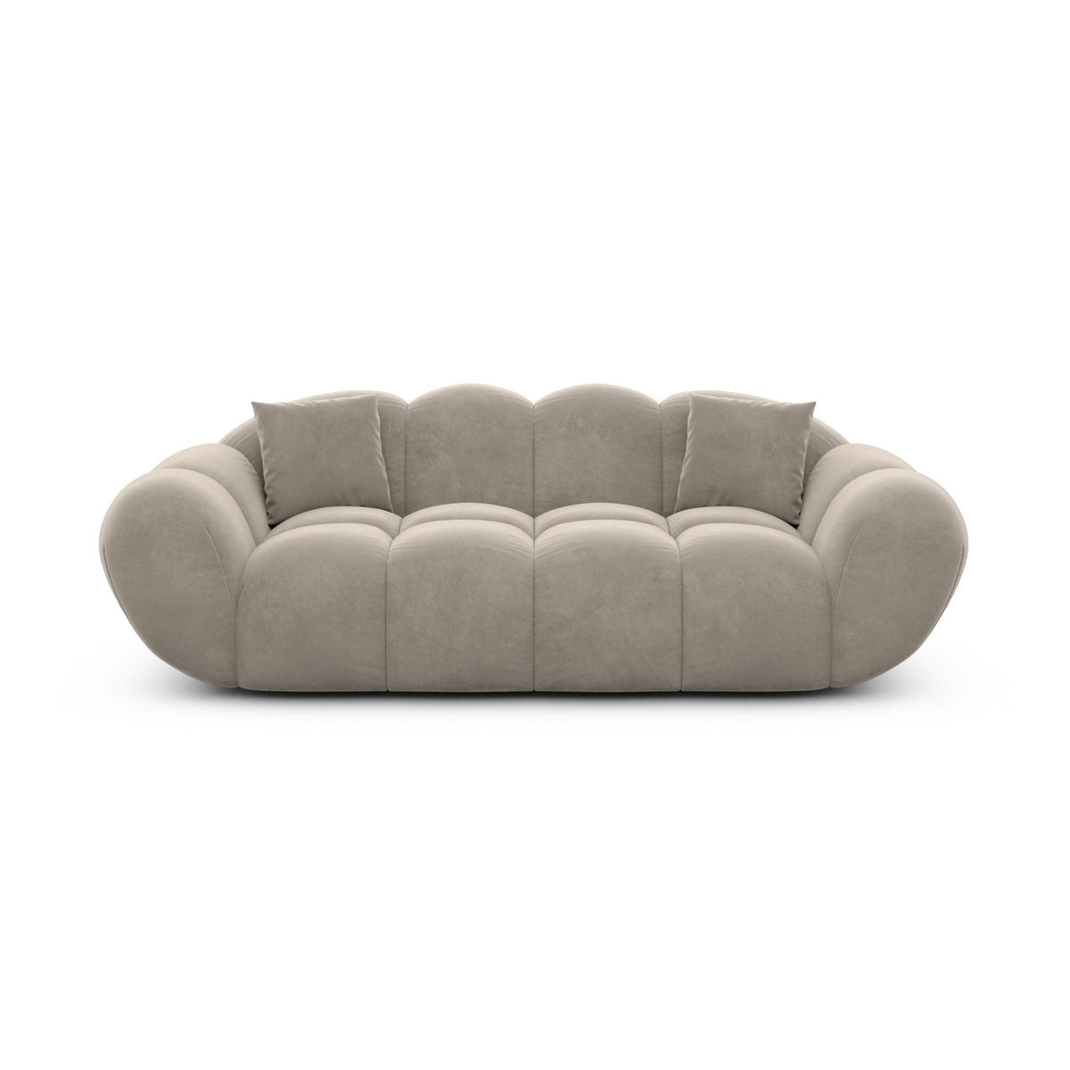 2-SITZER-SOFA Liva Taupe Samtstoff - Taupe, Textil (200/70/93cm) - VAROYAL