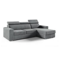 ECKSOFA Nela L-Form mit Bettkasten und Schlaffunktion - Grau, Textil (170/245cm) - Jerpax