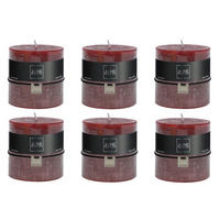 DUFTKERZE ZART - Rot - 64 Std. - 6er set - Dunkelrot, Paraffin (10/10cm) - J-Line