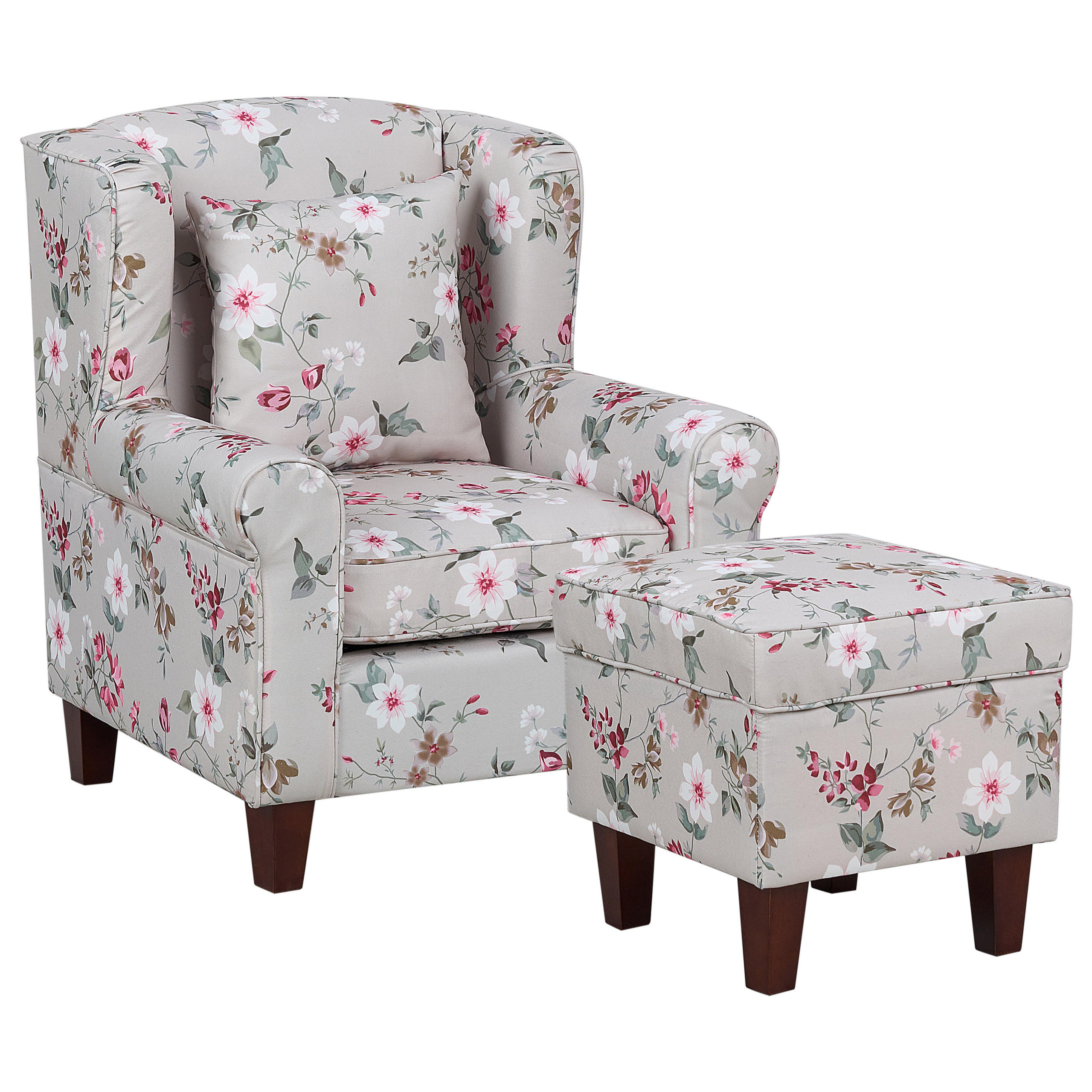 SESSEL Creme Hamar - Beige/Multicolor, Textil (77/95/78cm) - Beliani