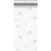 TAPETE kleine Wolken 53 cm x 10.05 m - Weiß, Papier (53/0.1cm) - Sanders & Sanders