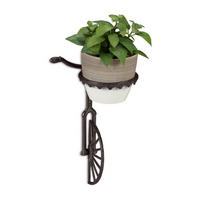 BLUMENHALTER - Dunkelbraun, Metall (23.5/35/17cm) - Relaxdays