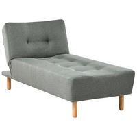 ČALOUNĚNÉ LEHÁTKO CHAISE LONGUE Látka Zelené Alsten - zelená barva/hnědá, textil (75/80/161cm) - Beliani