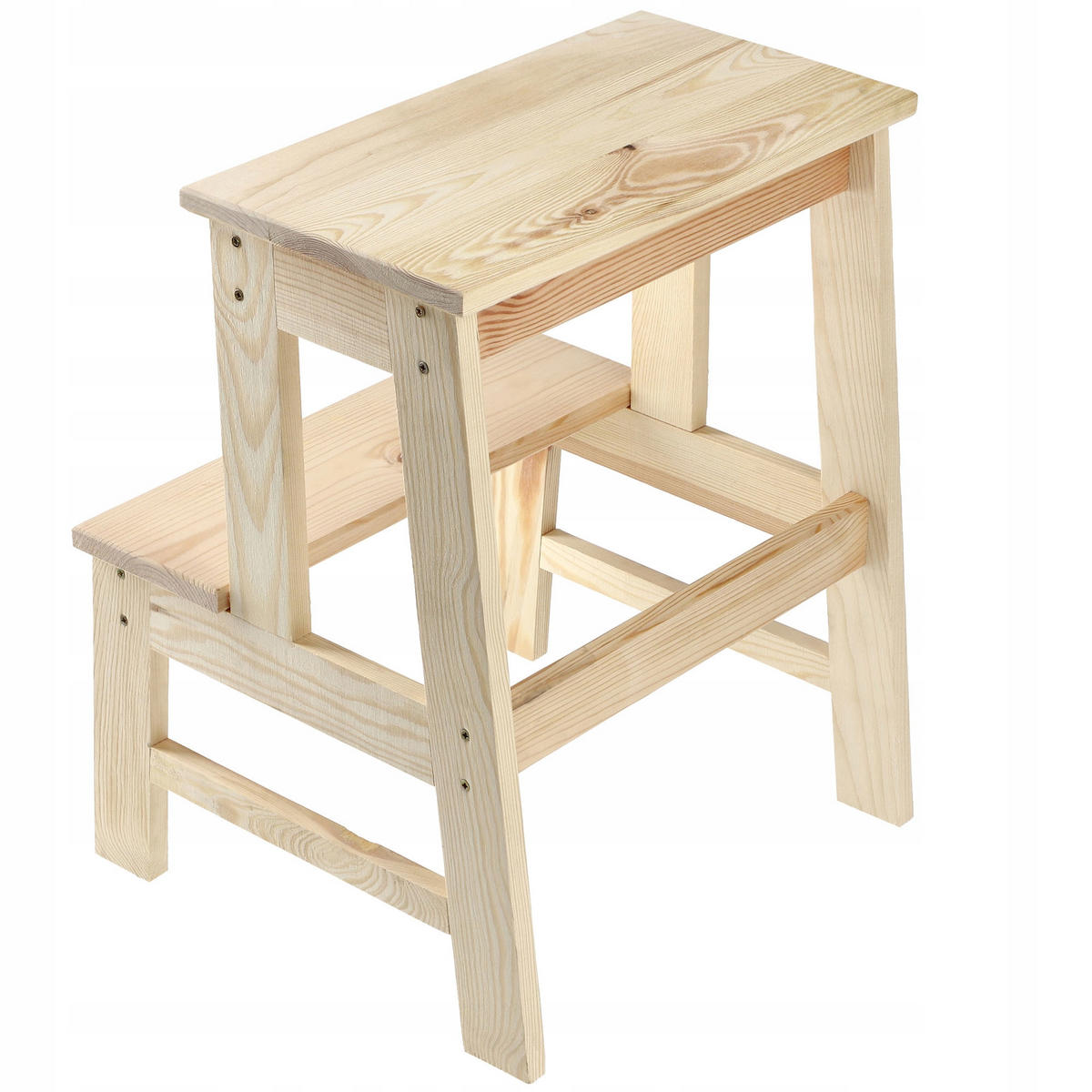 LEITERHOCKER aus Holz 40 x 50 cm - Naturfarben, Holz (40/35cm) - KADAX