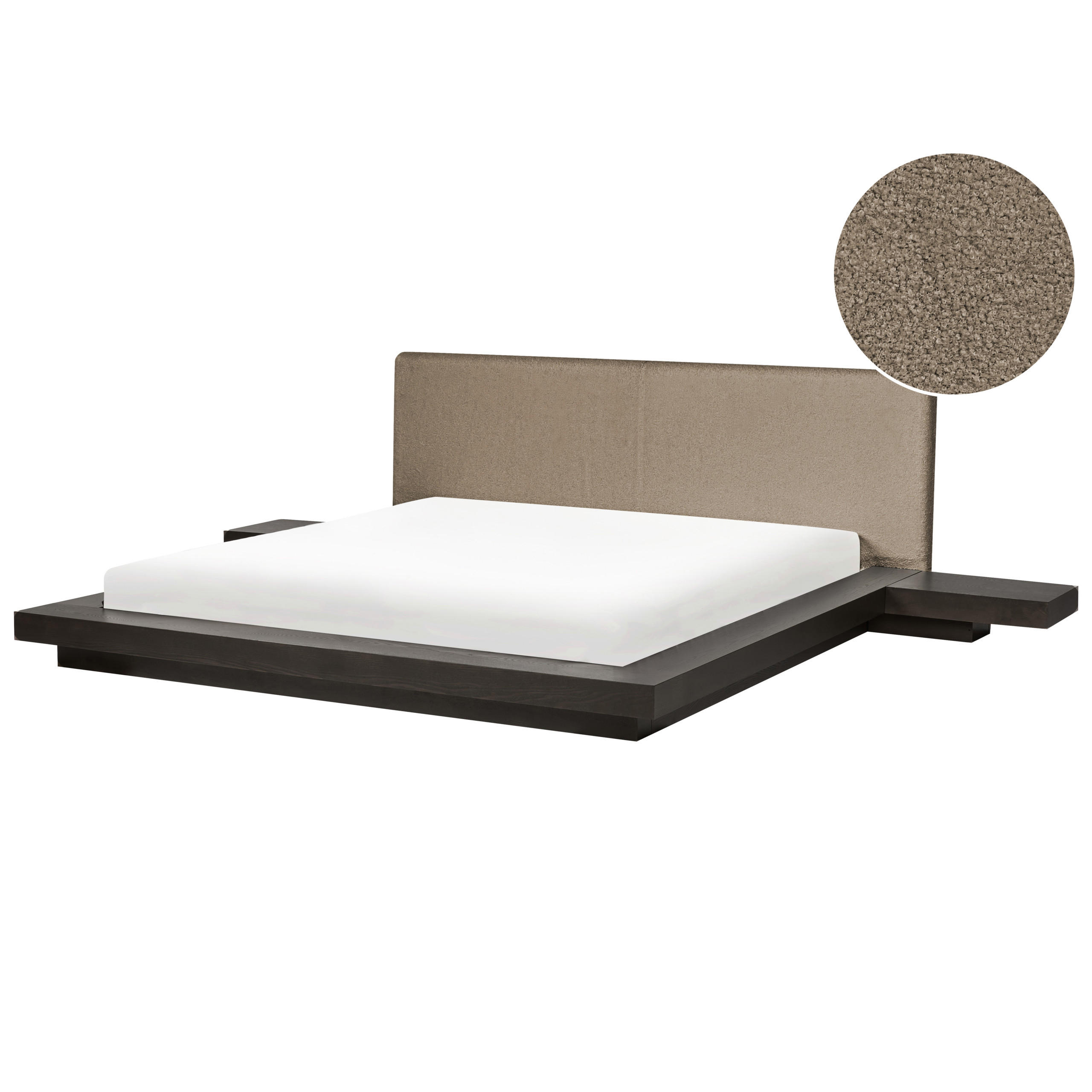 BETT mit Lattenrost 180/200 cm MDF-Platte Dunkelbraun Zen - Dunkelbraun, Holzwerkstoff (180/200cm) - Beliani