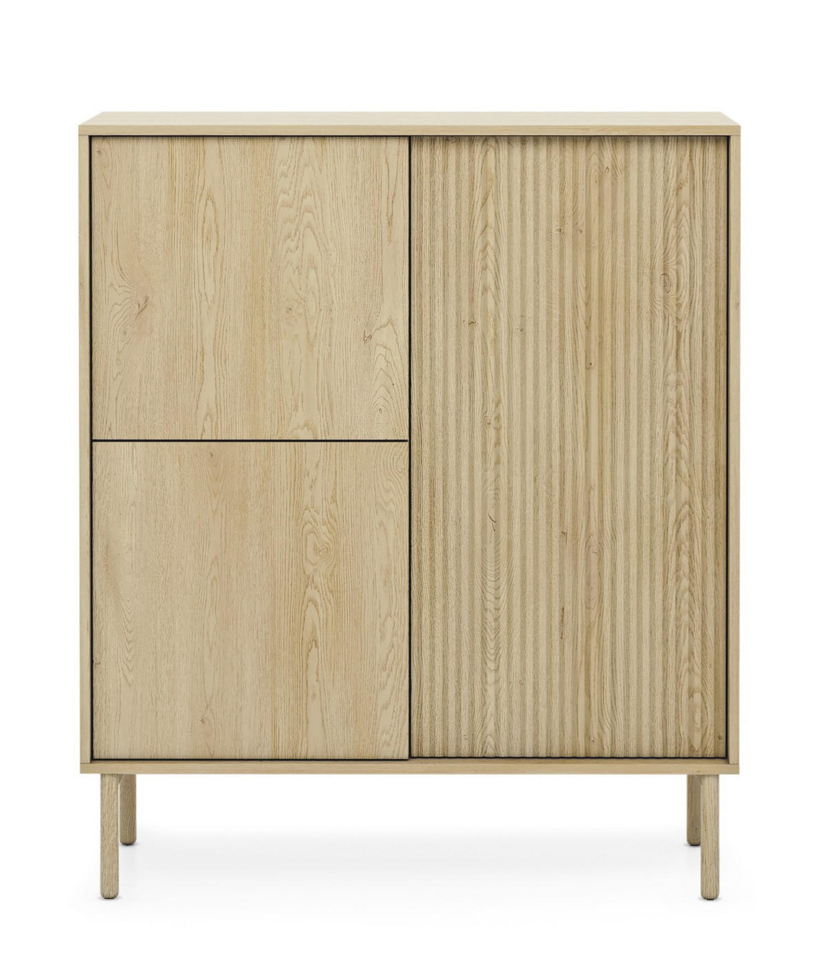 KOMMODE Weiß AVO Hoch Gerillt 3D - Gelb, Holzwerkstoff (103.5/121.8/39.5cm) - Sepro Meble