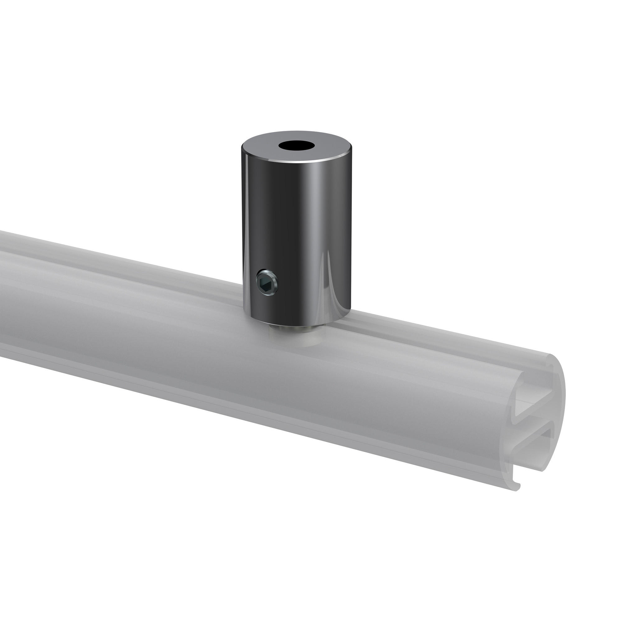 DECKENTRÄGER FÜR GARDINENSTANGEN INNENLAUF 20 mm Ø, Sonius 1-läufig, Chrom, Packung 2 Stück - Chromfarben, Metall (1.6/3/1.6cm) - INTERDECO