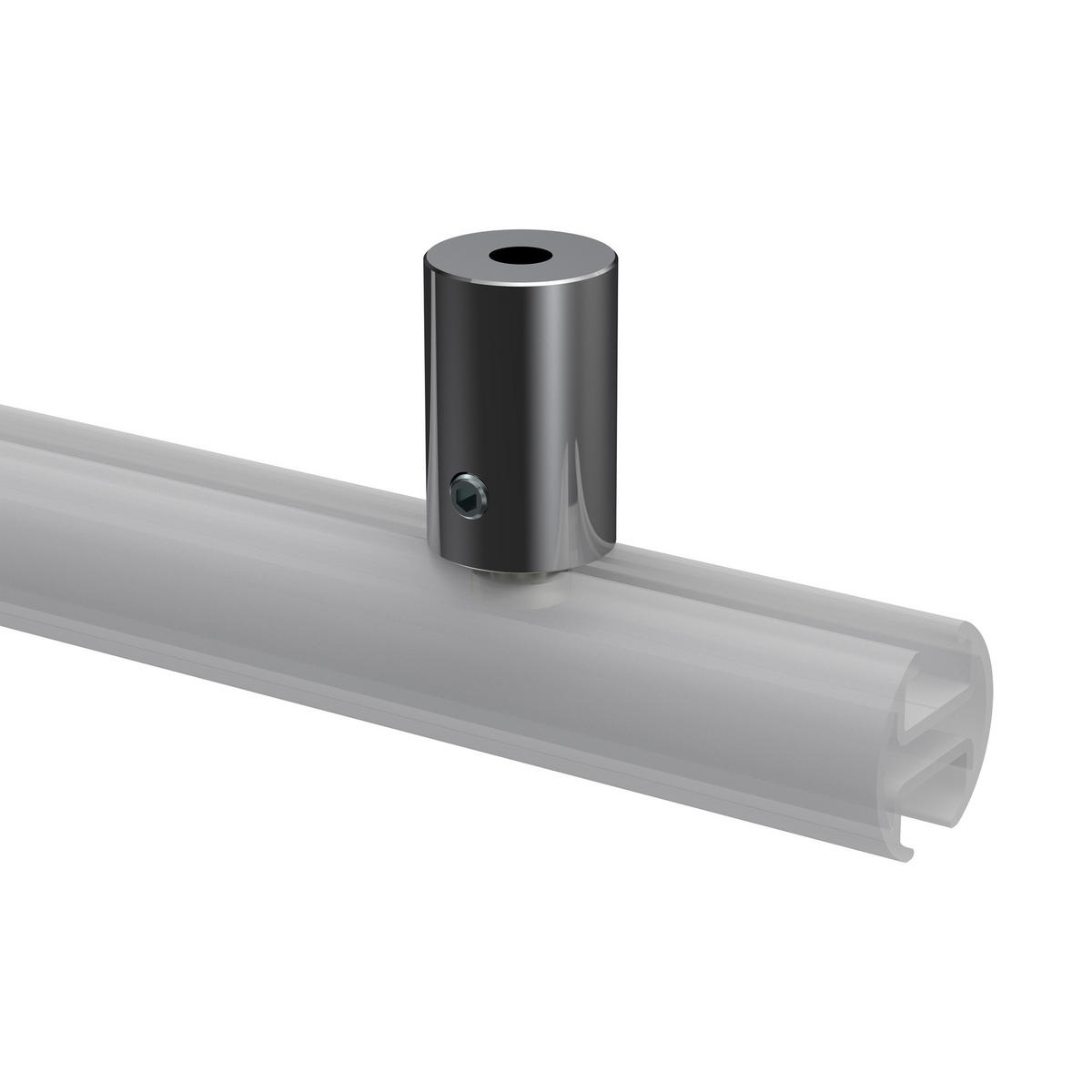 DECKENTRÄGER FÜR INNENLAUFSTANGEN 20 mm Ø, Sonius 1-läufig, Chrom, Packung 2 Stück - Chromfarben, Metall (1.6/3/1.6cm) - INTERDECO