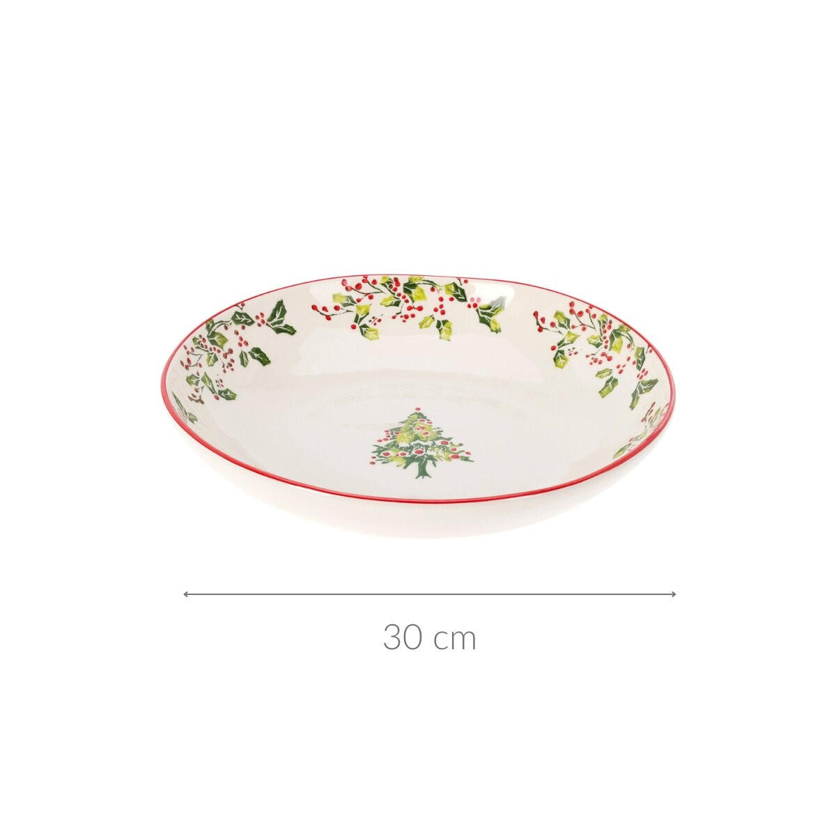 WEIHNACHTSSCHALE Steingut Ø 30 cm - Weiß, Keramik (30/6/30cm) - Home Styling Collection