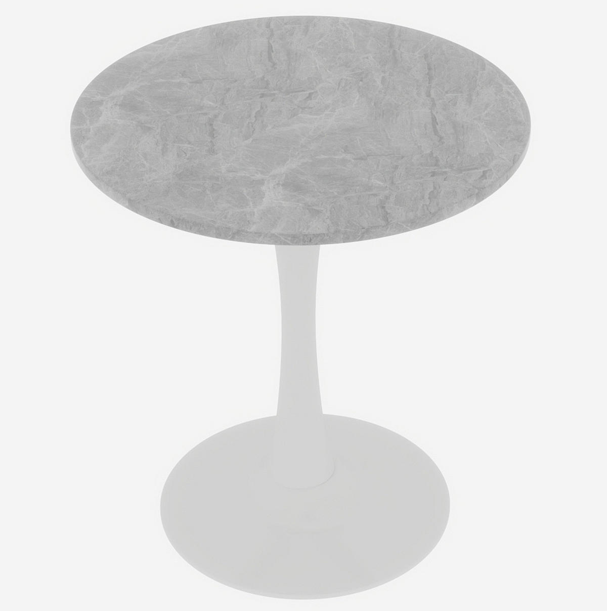KONFERENČNÍ stolek 70/70/72 cm šedo-bílý z umělého mramoru s kulatou deskou - šedá, kámen (70/70/72cm) - OKWISH