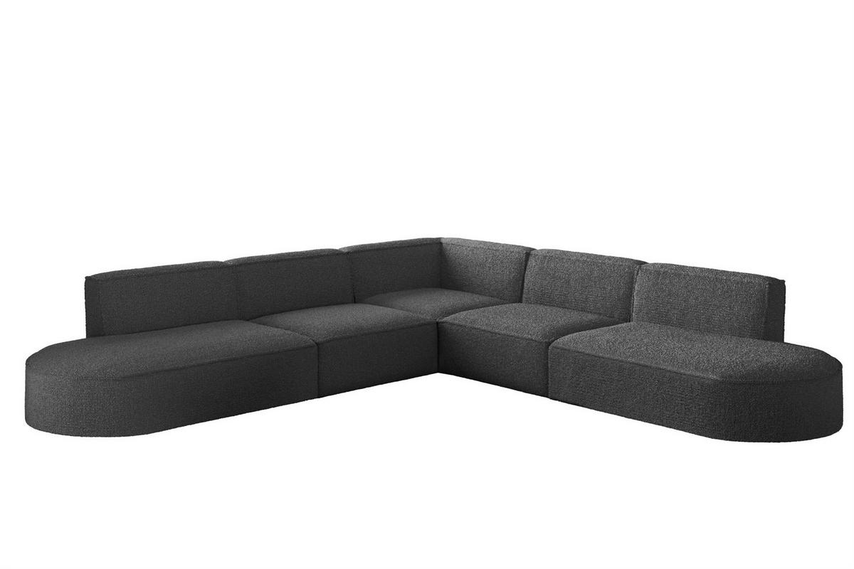 ECKSOFA Universal Palma Ascot Bukla - Graphitfarben, Holzwerkstoff/Textil (276/276cm) - Fun Möbel
